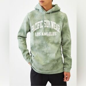 Pac Sun Men's Pacific Sunwear Tie-Dye Green Hoodie
